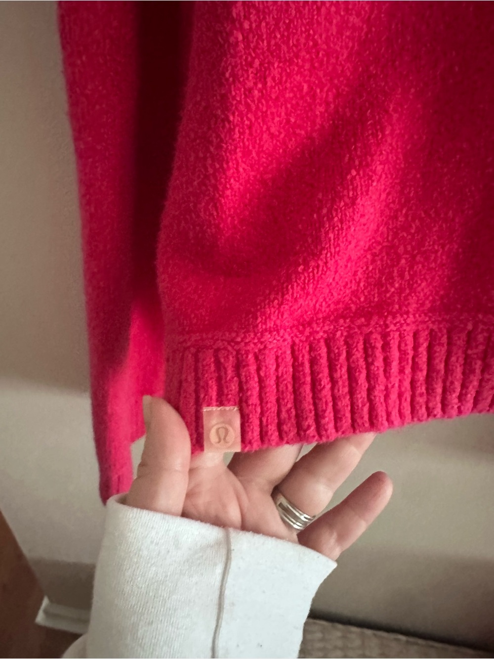 Lululemon Brushed Cotton Merino Blend Crewneck Sonic Pink! - Picture 8 of 15